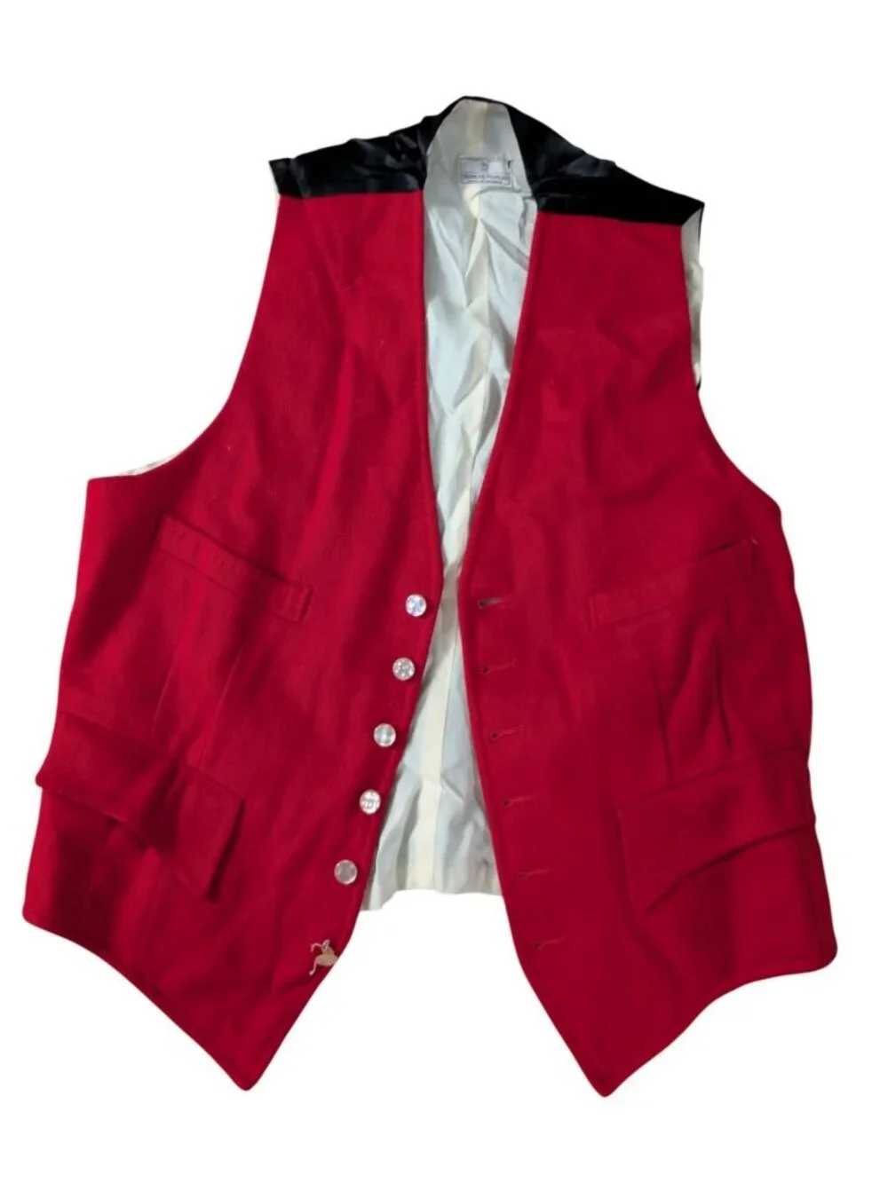 Vintage Neiman Marcus West of England Red Wool Vest Waistcoat Mens 36 S VGUC
